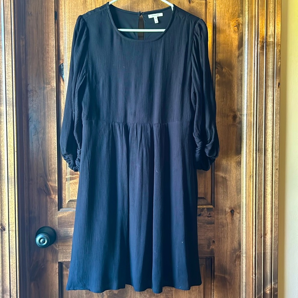 Black scoop neck dress